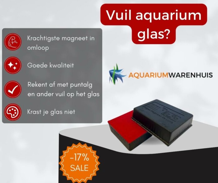 Zwarte magneet aquarium glas