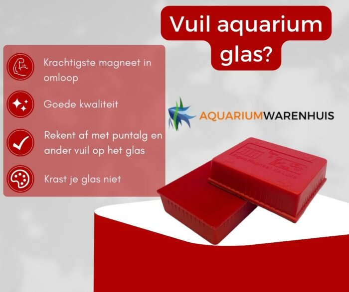 Rode magneet aquarium glas