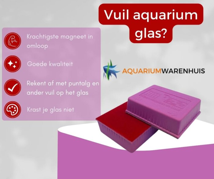 Roze magneet aquarium glas