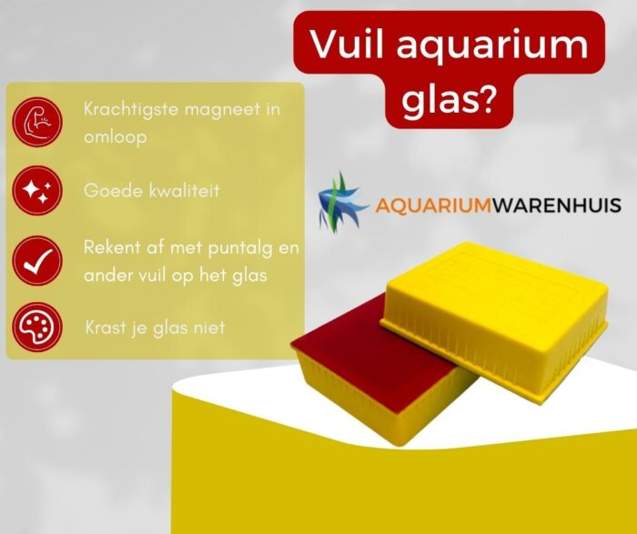 Gele magneet aquarium glas